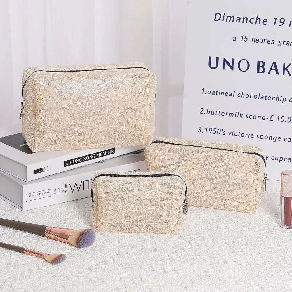 

3Size Mini Cute Lace Makeup Bag Travel Makeup Lipstick Powder Compacts Storage Wash Snacks Pouch Organizer