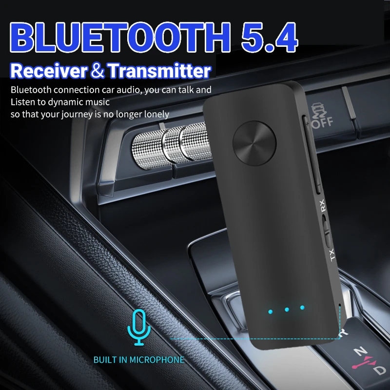 Bluetooth 5,4 аудиопередатчик приемник 3,5 мм AUX стерео музыка беспроводной адаптер с микрофоном для самолета автомобильный ТВ ПК динамик