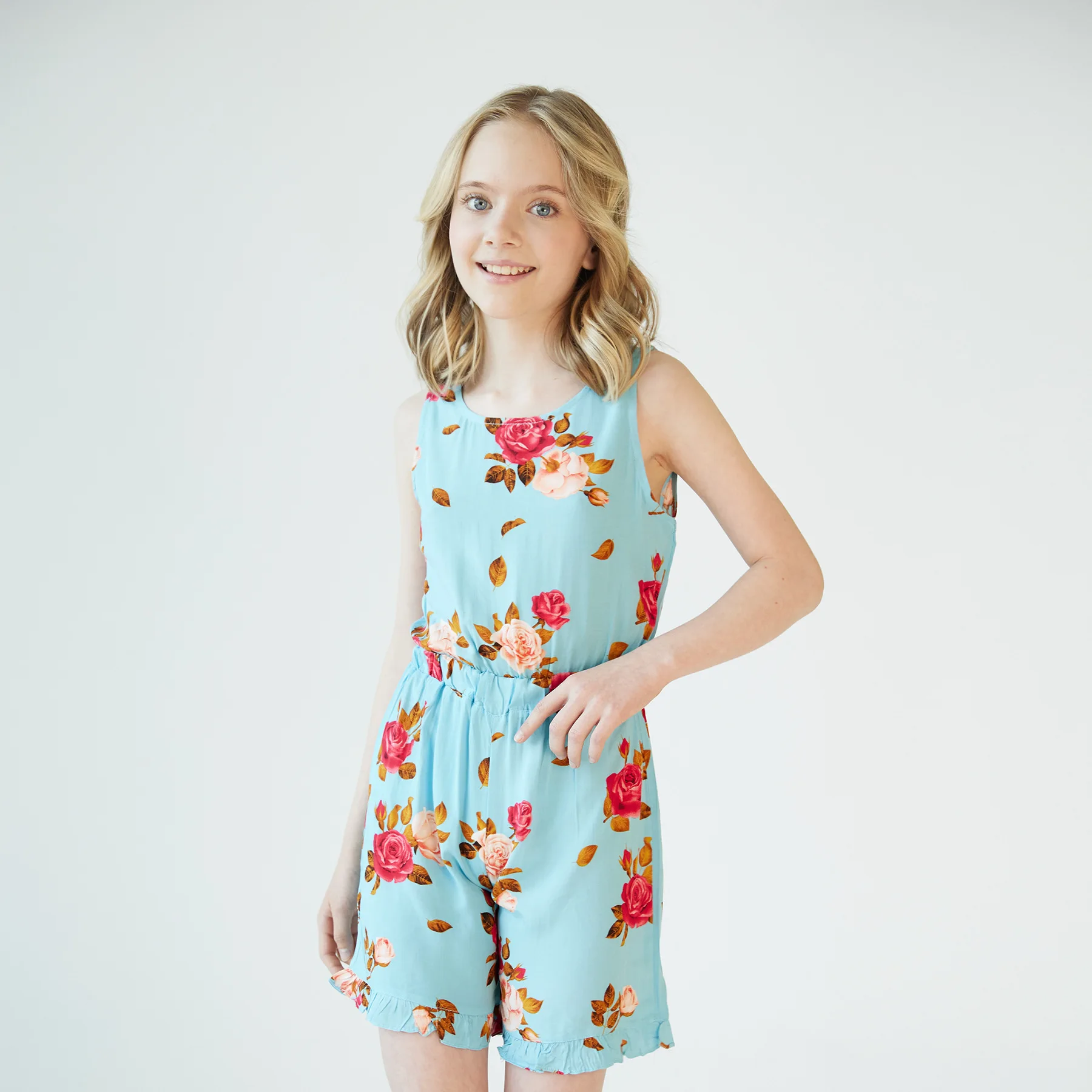 2 3 4 5 6 Years Summer Girls Overalls Sleeveless Sheer Cotton Cool Skin Friendly Twisted Backless Thin Jumpsuit New Kids Clothes
