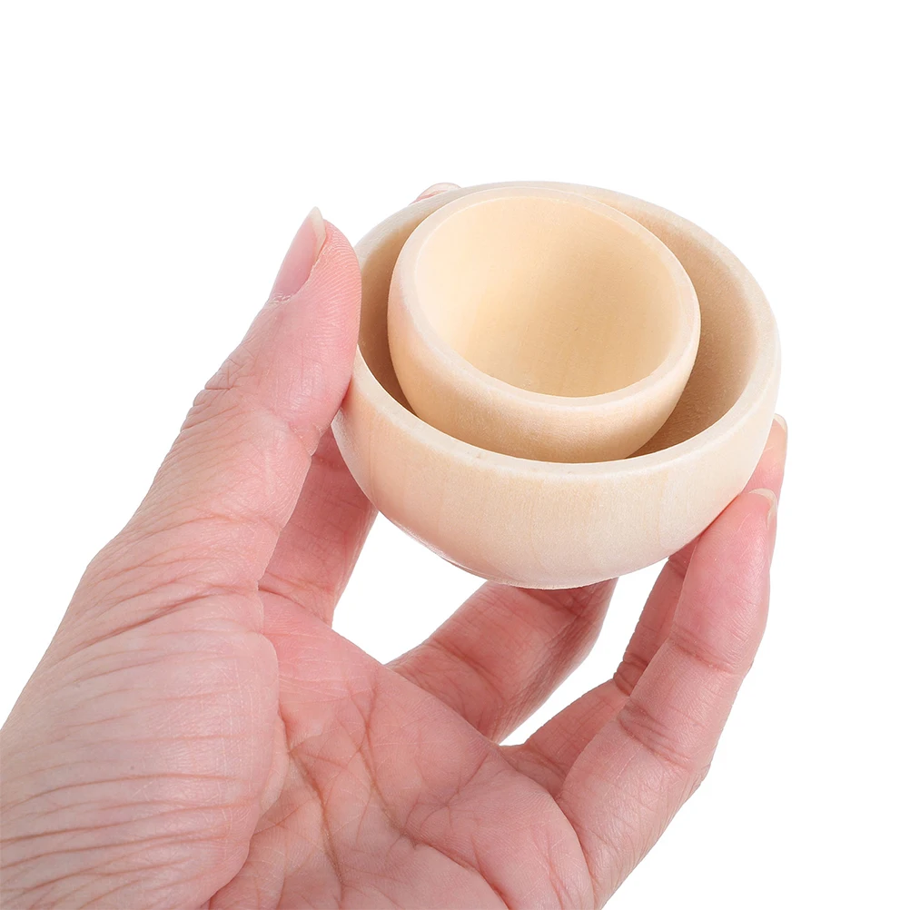 

20Pcs Small Wooden Bowls Unpainted DIY Craft Project Supplies Natural Miniature Pinch Bowls for Home Decor Kids Art Activities