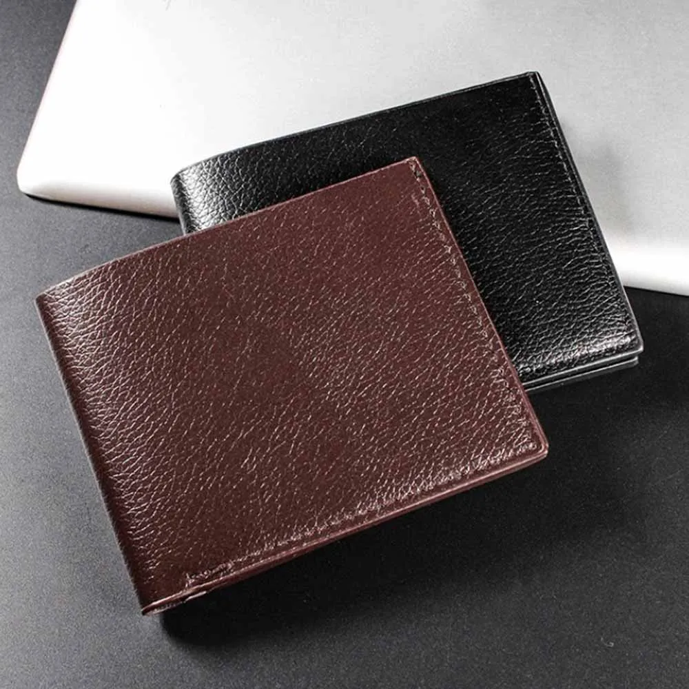 Vintage Lychee Texture Men's Wallets Short Style Coin Bag Multi Card Slots Card Holder Credit Card bag Men Small Cash Purse