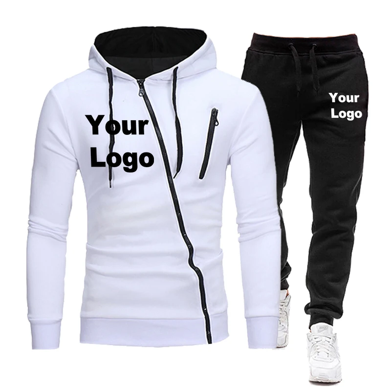 Spring Autumn Custom Logo Men\'s Sweat Suit Set Tracksuit Men Full Sleeve Tops with Hood Outdoor Sport Wear Men\'s Hooded Suit