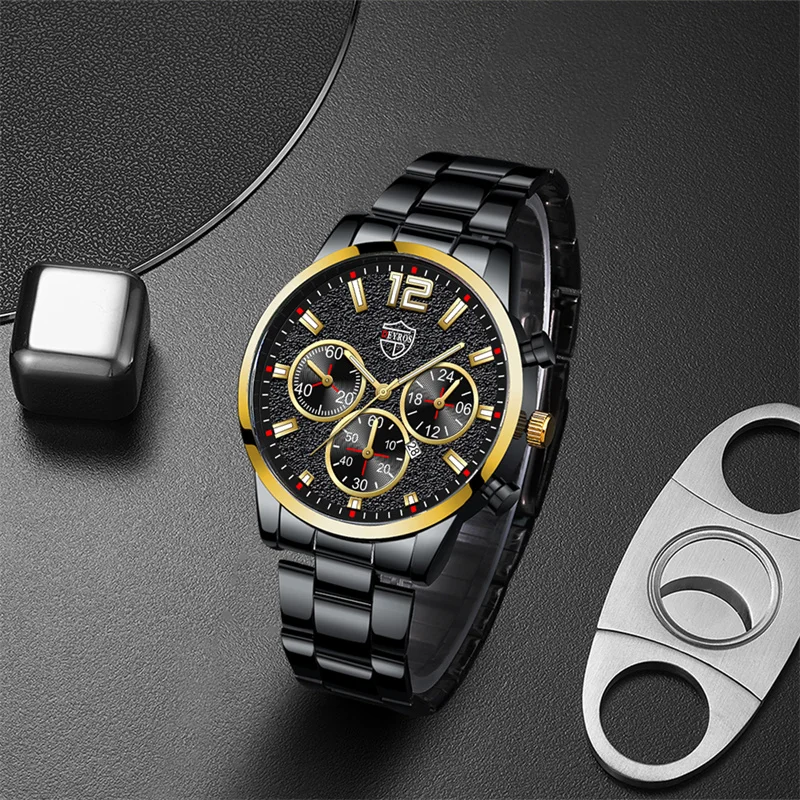 Fashion Mens Sports Watches for Men Business Calendar Luminous Clock Luxury Man Stainless Steel Quartz Wrist Watch часы мужские