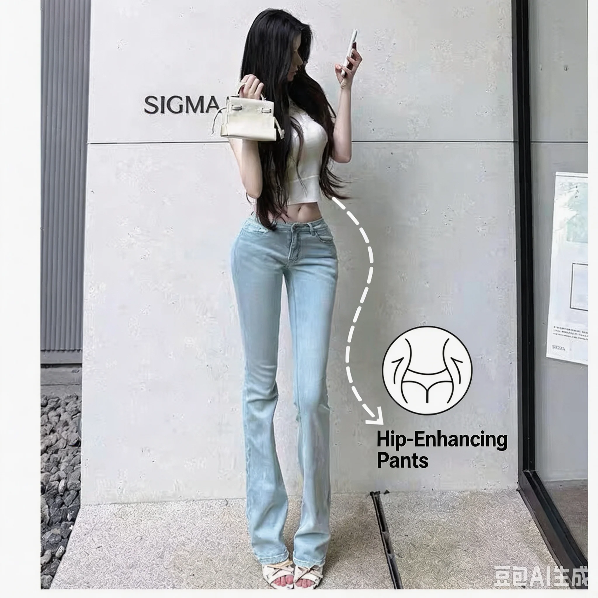 Peach Hip Jeans, Butt-Lifting Soft Stretchy Denim Pants, Slimming Figure-Flattering Women’s Jeans