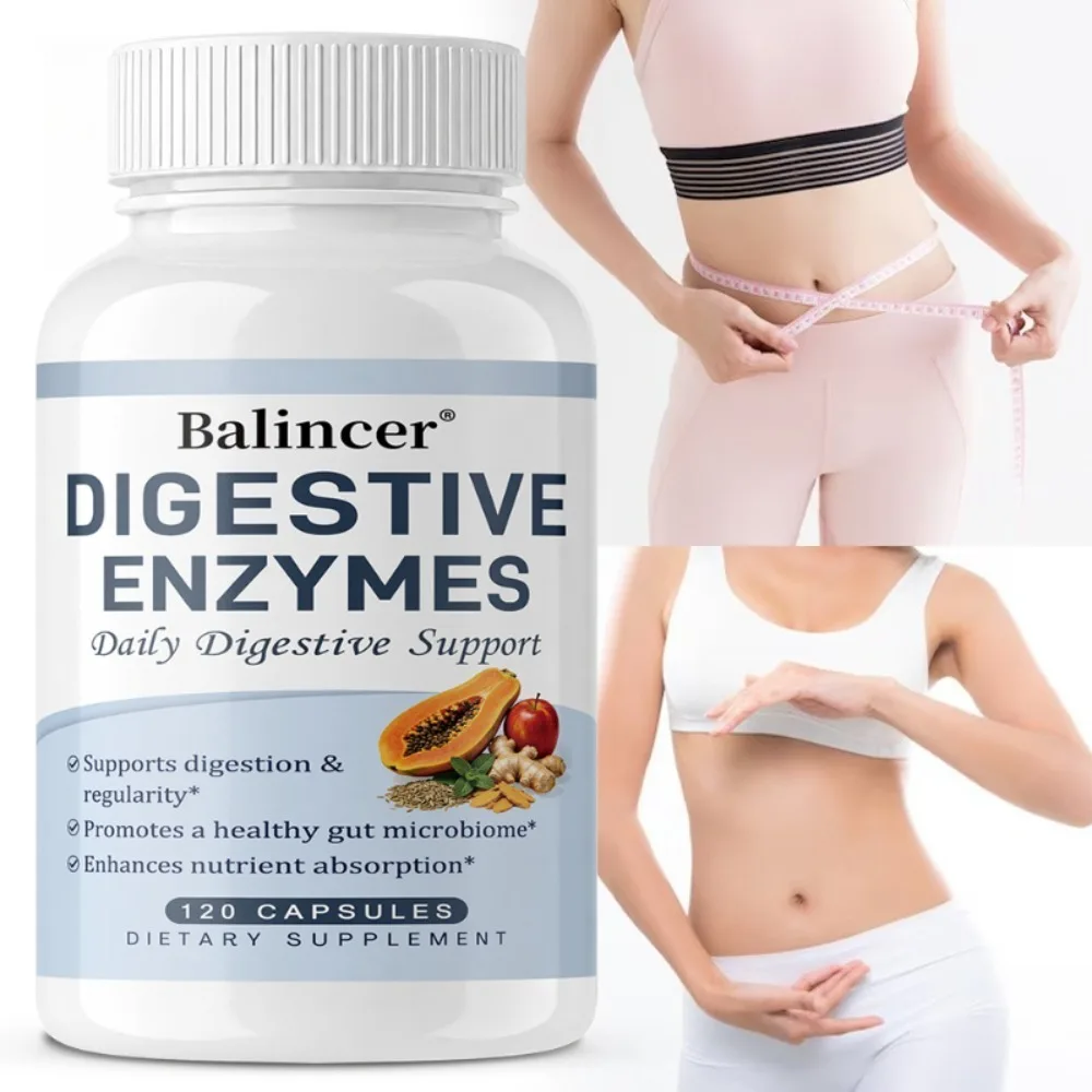Digestive Enzyme Capsules - Nutrient Absorption, Replenishes Energy, Reduce Bloating, Support Immune, Gut and Digestion Health