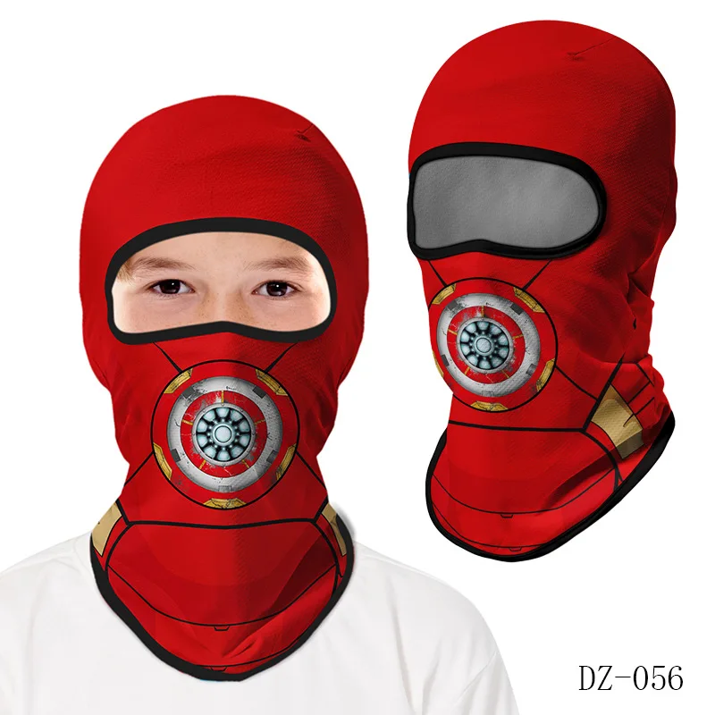 Boys and Girls Balaclava Sports Caps 3D Cartoon Print Full Face Mask Outdoor Kids Cycling Headwear Ski Skateboard Face Shield