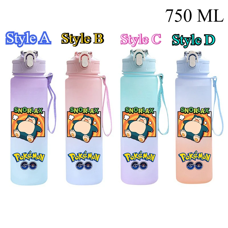 750ml pokémon gengar pikachu mewtwo charizard plastový naklonění barva sláma voda pohár sport voda láhev outdoorové velký schopnost