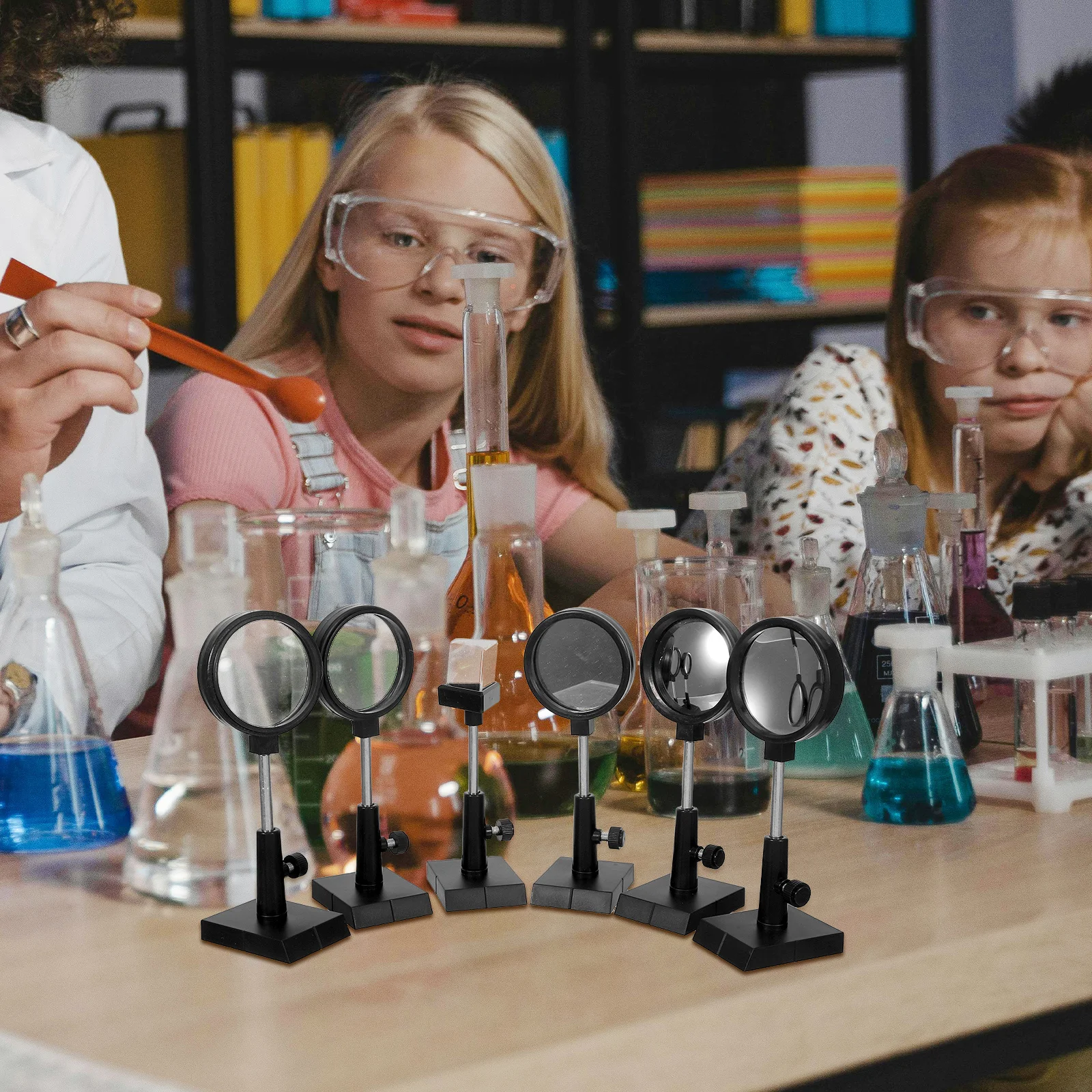 1Set Optical Experiment Kit Convex Concave Lens Prism Plane Teaching Equipment Science Classroom Optics