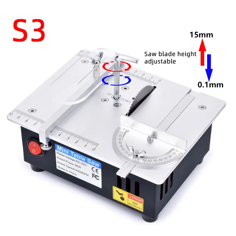 Imagem -02 - Altura Ajustável Mini Serra de Mesa Micro Elétrica Serra Mesa para Casa Faça Você Mesmo Pequeno Banco Serras Cortador de Madeira Carpintaria Mini Torno