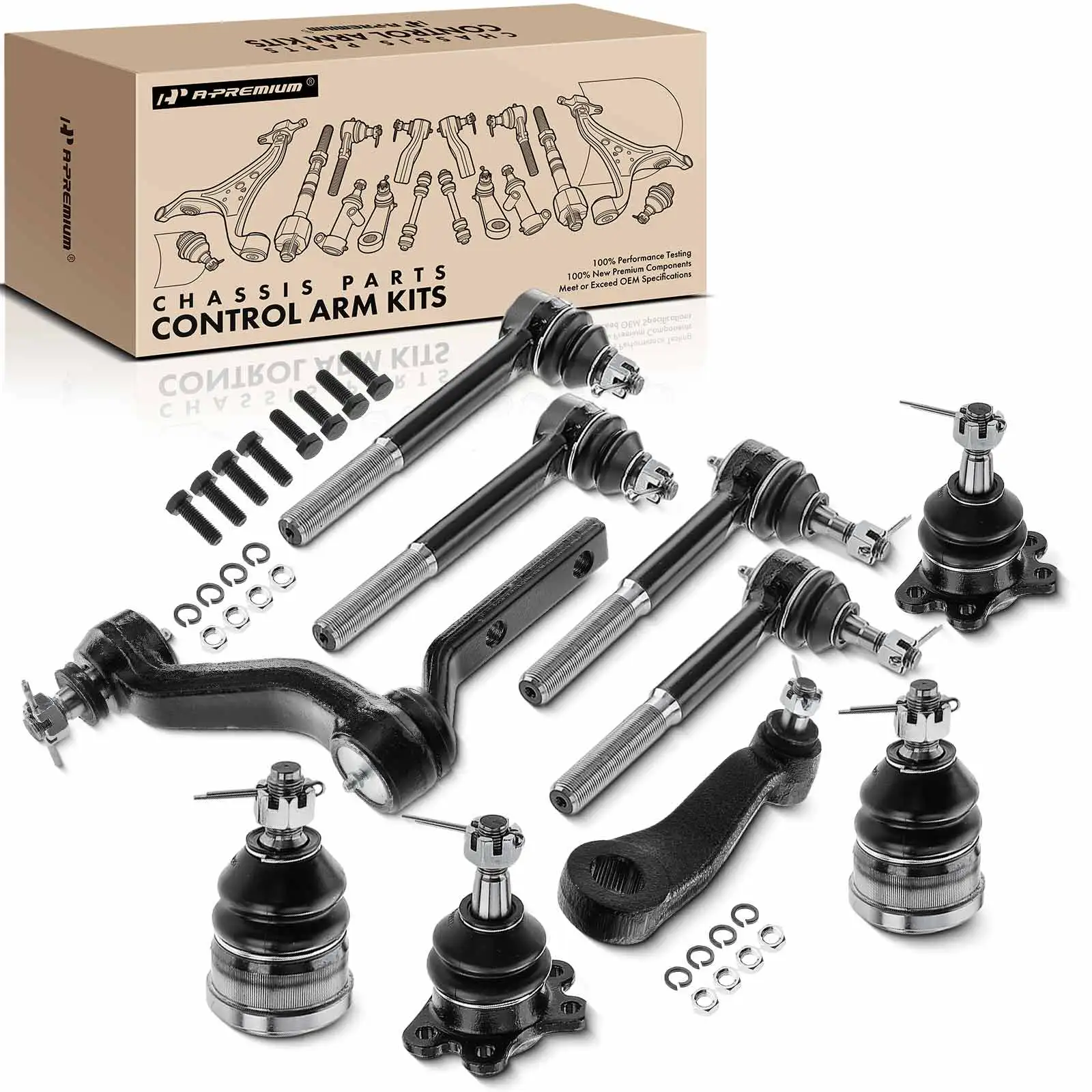 A-Premium 10x Front Idler Arm & Pitman Arm Tie Rod End & Ball Joint for GMC C1500 C2500 1988-1991 Chevrolet C1500 1989-1991