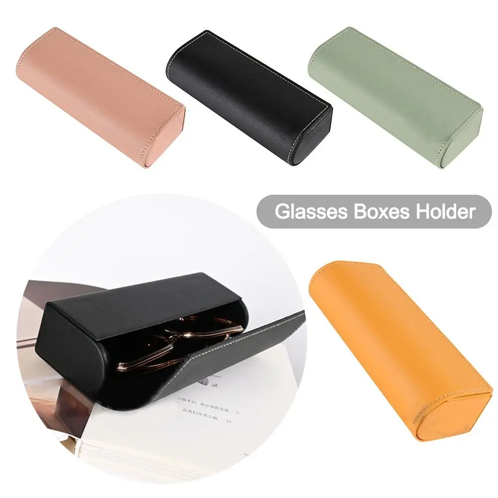 PU Leather Glasses Boxes Holder Retro Vintage Multifunctional Eyebrow Pencil Box Creative Myopia Glasses Case Men Women