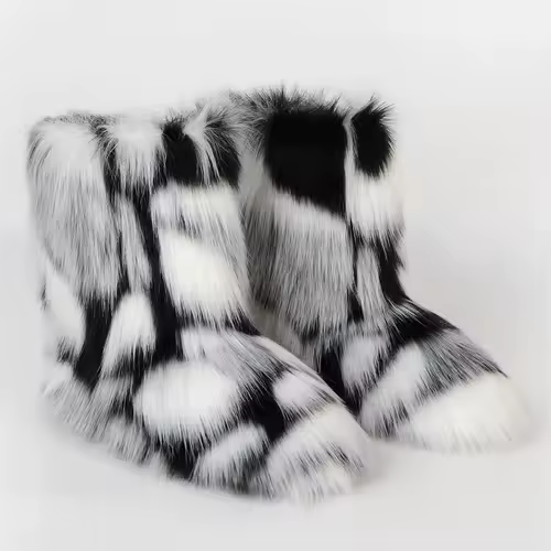 Women's Winter Snow Boots Outdoor Luxury Furry Faux Fox Fur Boots Woman Plush Warm Platform Shoes New Fashion Bottes Big Size 46 - Image 21