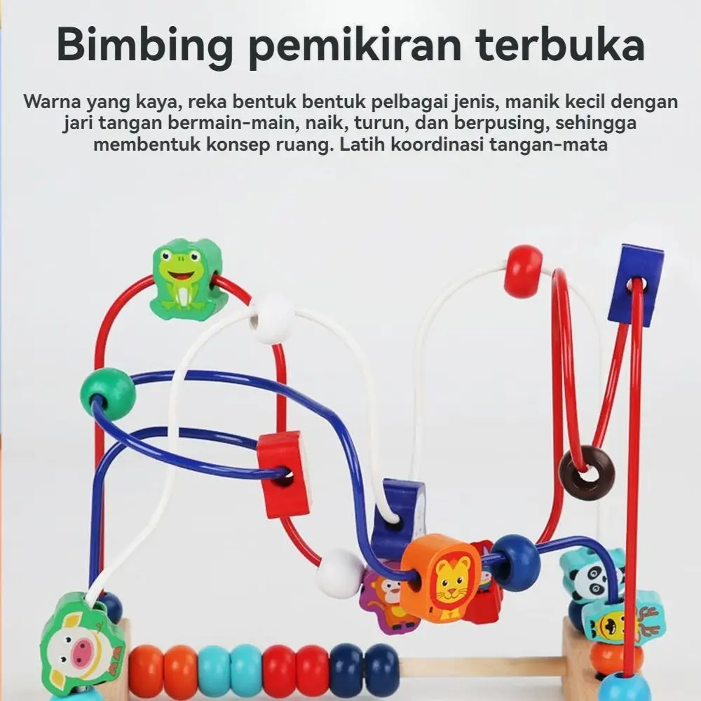 Kleurrijke dieren Houten speelgoed Houten kralen Tellen Leren Kraal Doolhof Vormen Cirkel Wiskunde Puzzel Educatief speelgoed Aandacht Span