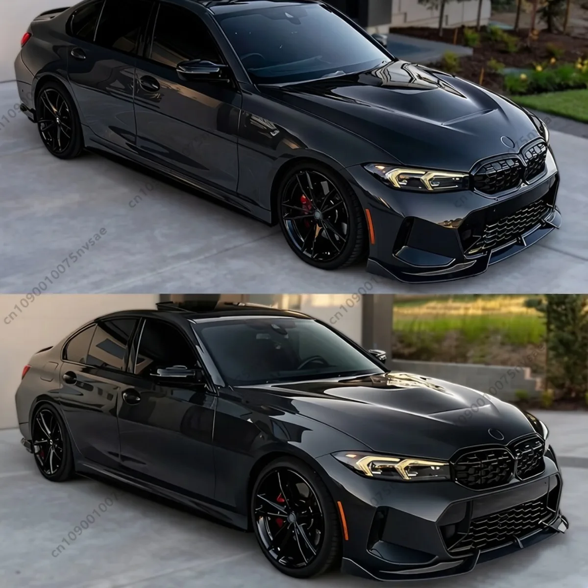 Front Bumper Lip For BMW 3 Series G20 G21 M-Sport LCI 2023-2026 Spoiler Splitter Diffuser ABS Lower Guard Cover Body Kits Tuning