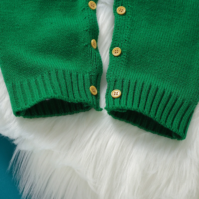 Christmas Baby Rompers Knitted Infant Boy Xmas Clothes Overalls 0-18M Cute Santa Claus Cospaly Newborn Girl Jumpsuit Long Sleeve