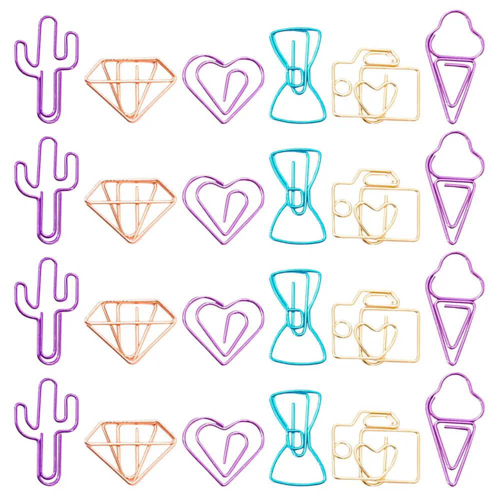 

60Pcs Hollow-Out Paper Clips Creative Metal Paper Clips Strong Clamping Force for Office School Files Documents Organization