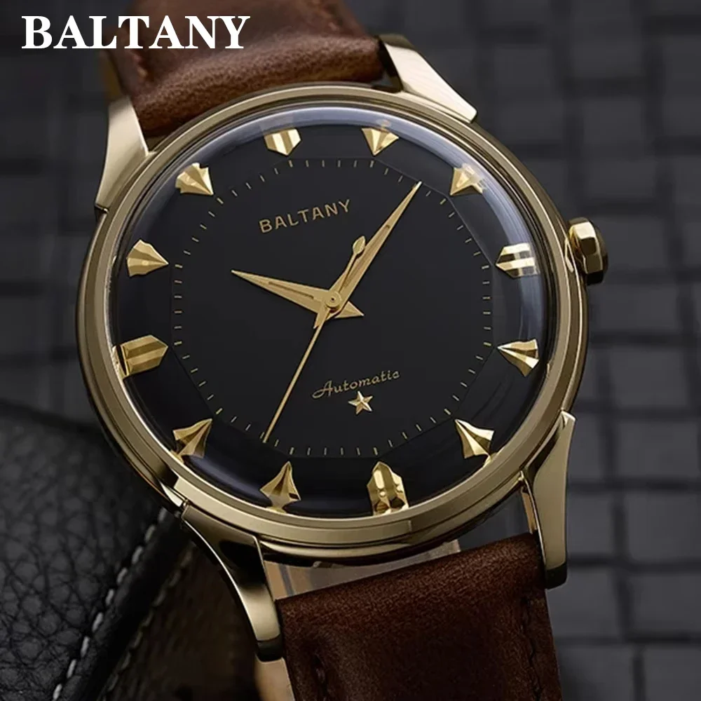 

Baltany 2025 Новые S4090 классический циферблат 38,5 мм с сапфиром 5 бар водонепроницаемые автоматические механические часы из нержавеющей стали 9039 reloj hombre