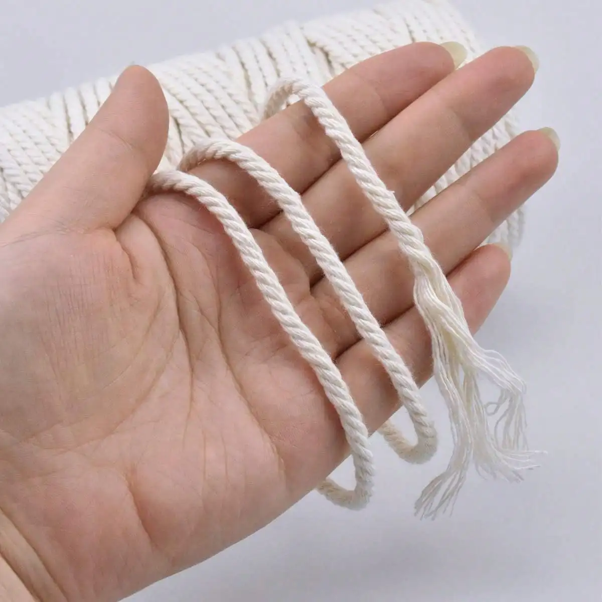 Makramee-Kordel, Seil, Schnur, natürliche Baumwolle, gedrehter Makramee-Garn, geflochten, für Handarbeiten, DIY, Heimtextilien, Dekoration – Detail 7