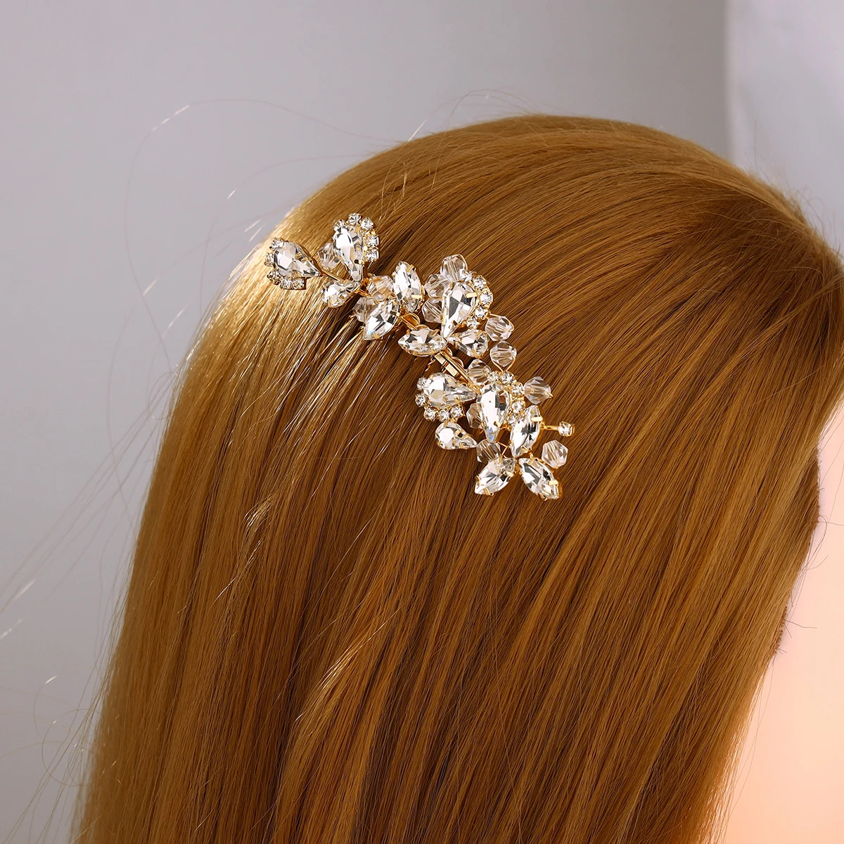 Crystal Bridal Wedding Hair Comb Wedding Headwear Hairpins for Bride and Bridesmaids (Gold)