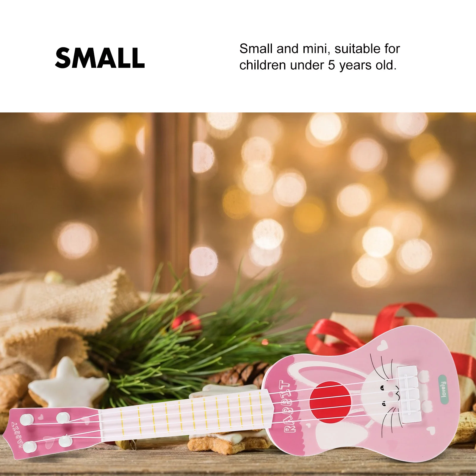 Children's Ukulele Beginner Instrument Children’s Toys Model Rabbit Plastic Mini Guitar Imitation Playing Musical Toddler