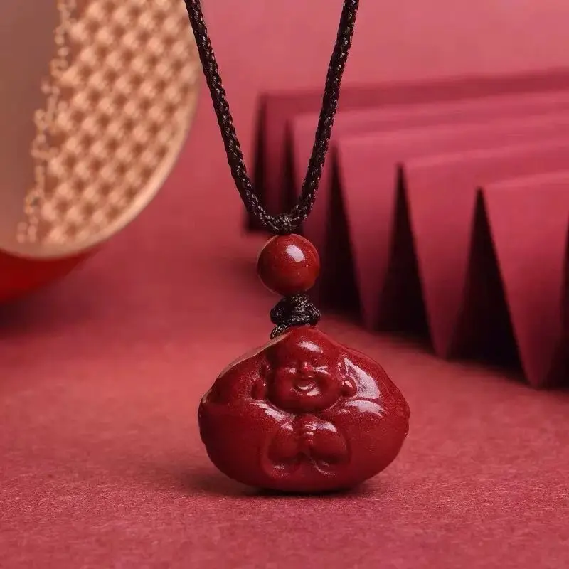 Zhusha Zijin Sand Maitreya Pendant Nafu Buddha Necklace