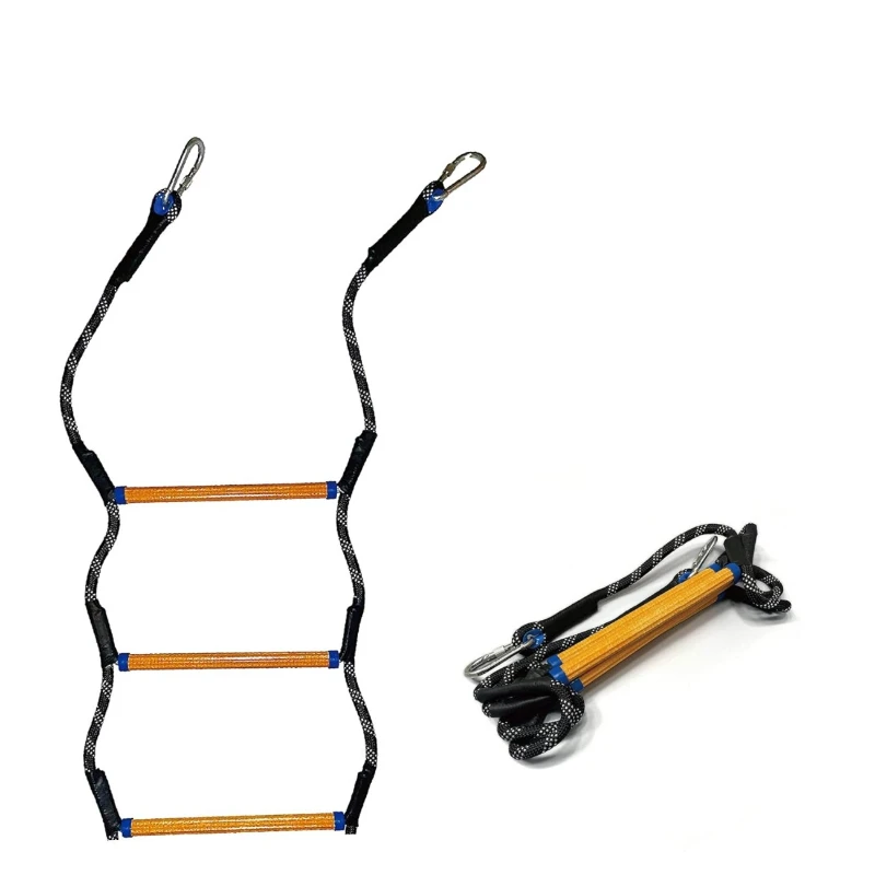 1PCS Boat Rope Ladder for Inflatable Boat Fishing Kayak Motorboat Canoeing Flexible Rope Marine Boat Boarding Ladder 1/1.4/1.8M