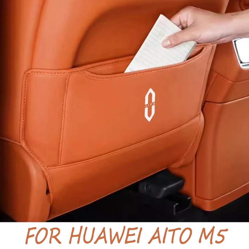 

FOR HUAWEI AITO M5 2024 Rear backrest seat anti kick pad leather protective pad car interior modification