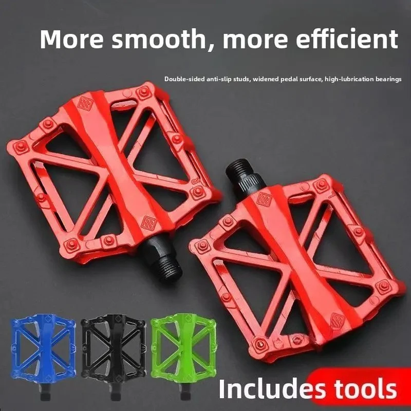Aluminum Alloy Ball Pedal Bearing for E-Bike MTB Folding Bicycle Red/Blue