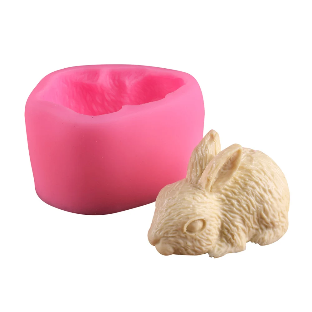 Silicone World 1PC Cute Rabbit Silicone Mold Chocolate Mousse Fondant Baking Cake Mold Clay Plaster Drop Glue Handmade Soap Mold