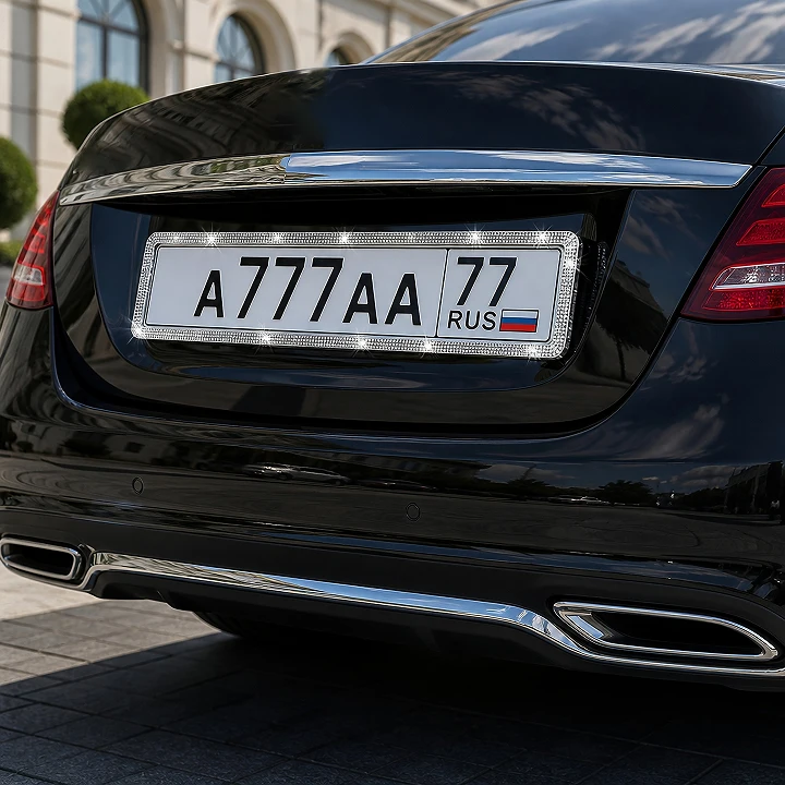 Car License Plate Holder Frame Rhinestone for European Crystal Diamond General Motors Auto Exterior Decoration Accessories