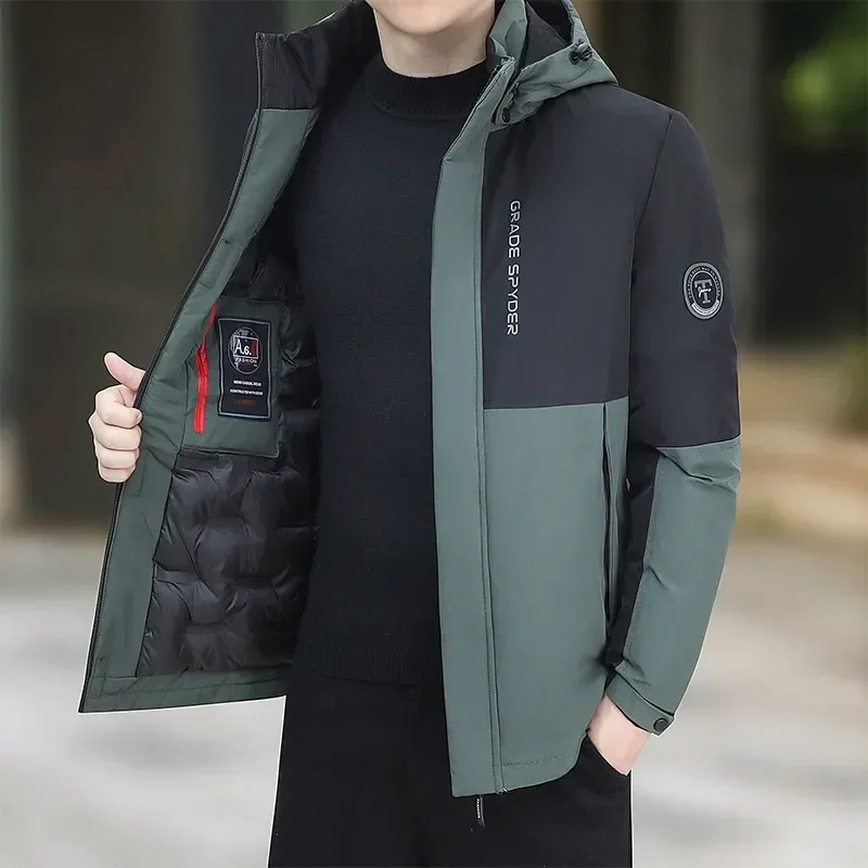 

Zipper Quilted Padding Lining New Causal Outerwear Clothing Mens Hooded High Quality Winter Hooded Jacket and Coat For Men