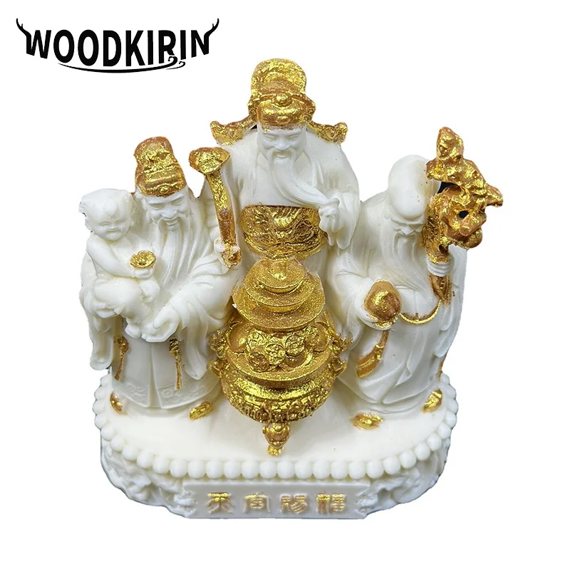 

Fu Lu Shou Characters Fortune Small Figurines Resin Art Sculpture High quality home room, office decorations Free delivery