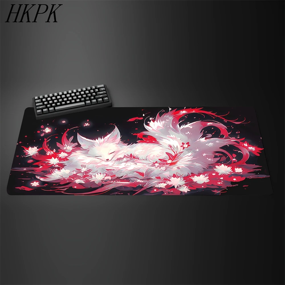 

Милый коврик для мыши в стиле аниме Kawaii, коврик для мыши с розовой лисой, коврик для игрового стола из натурального каучука, коврик для игрового стола, очень большой размер, коврики для офисной компьютерной мыши, настольные коврики