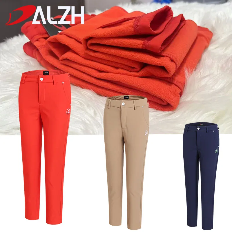 Send Scok! DALZH Plus Velvet Lady Slim Fit Trousers Autumn Winter Women Clothing Sportswear Tennis Golf  Warm Long Pants XS-XXXL