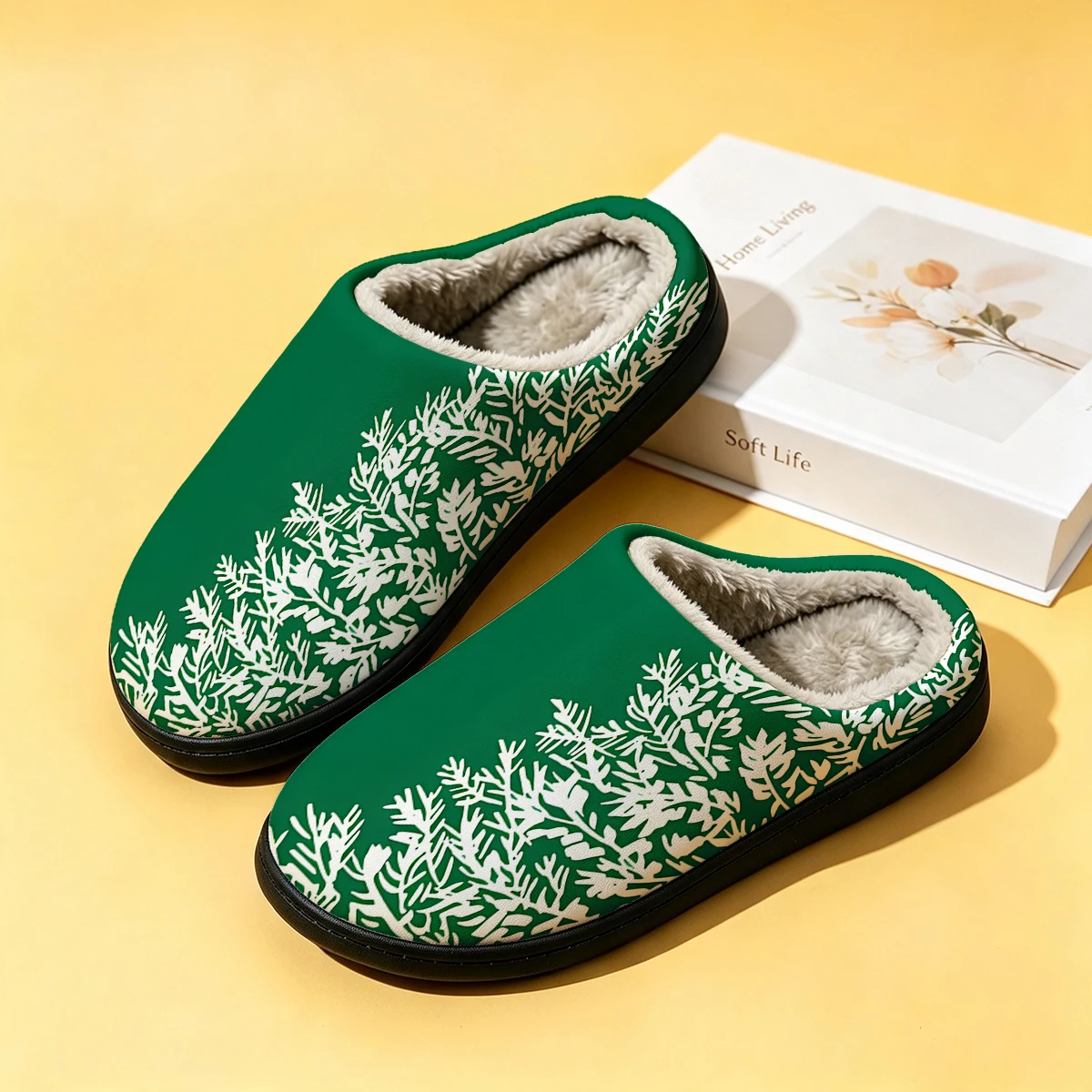 Men Shoes For Winter - Green White Pine Tree Women's Winter