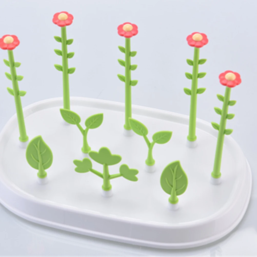 

Bottle Drying Rack Tray Portable Flower Shape Holder Dryer Baby Bottle PP Material Anti Slid Base Water Holding