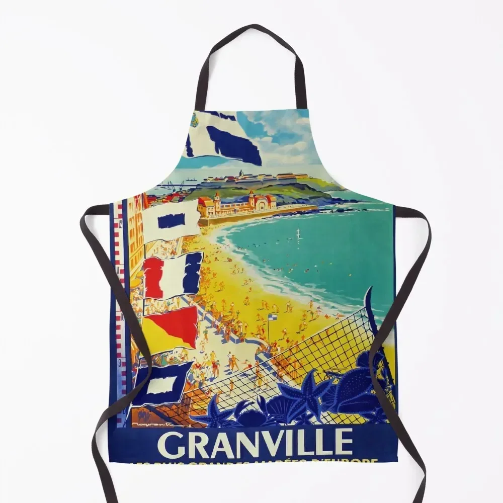 

retro classic Granville poster Apron kitchen jacket woman Household Items Useful Women Kitchen Chef Uniform Apron