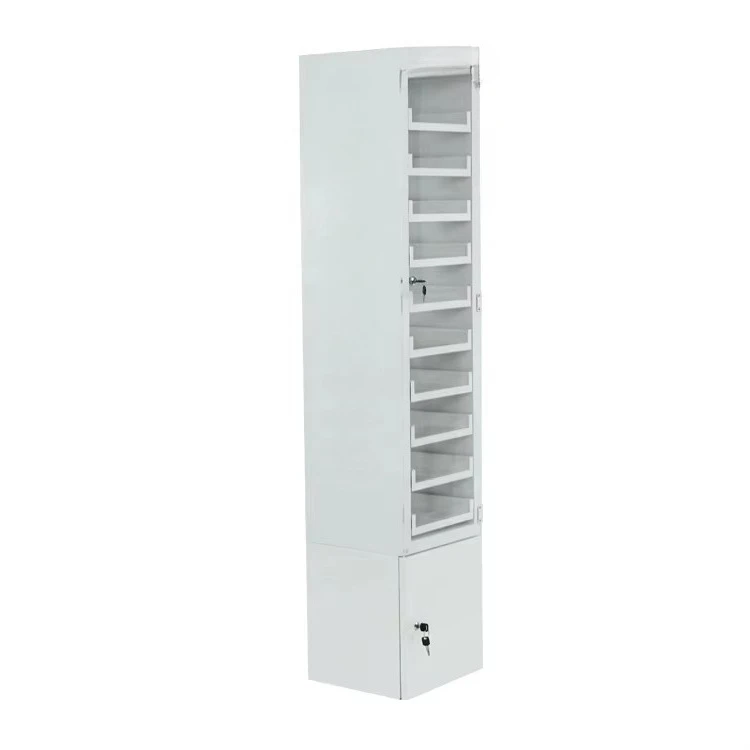 Metal display stand High rack that locks multiple drawers and compartments