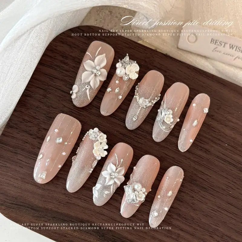 Nuovo Decorazione per Unghie con Zircone e Perla, Strass Brillante, Gioielli per Unghie, Charm Fai-da-Te, Accessori