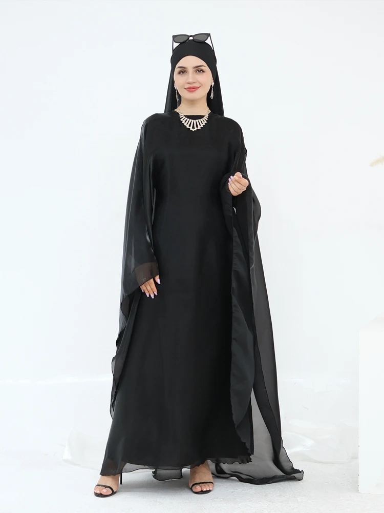 

2PCS Muslim Sets for Women Cape Robe Dubai Abaya Turkey Kaftan Eid Djellaba Kebaya Islam Jalabiya Hijab Party Dress Gown Caftan