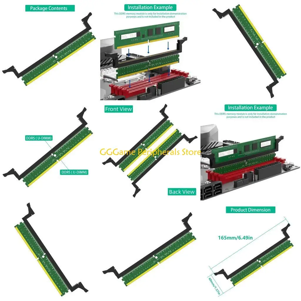 

U55B DDR5 DIMM Converters Adapters Tester Protections Card with Long Latches for PC