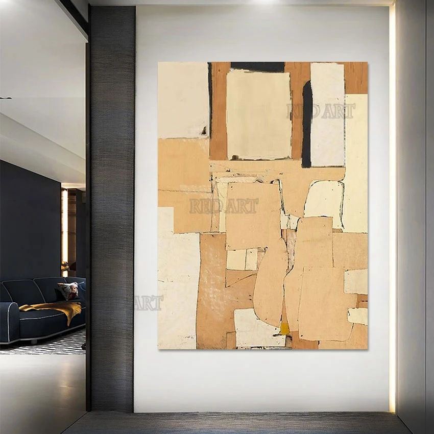 

Oil Painting Canvas Wall Art, Modern Murals, Acrylic Art Picture, Yellow Color, Abstract Colors, Handmade Artwork,Frameless