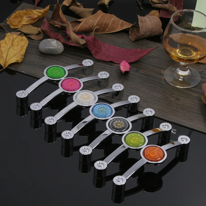 Color cabinet door handle modern simple furniture cabinet handle cabinet wine shoes closet drawer single-hole buckle hand