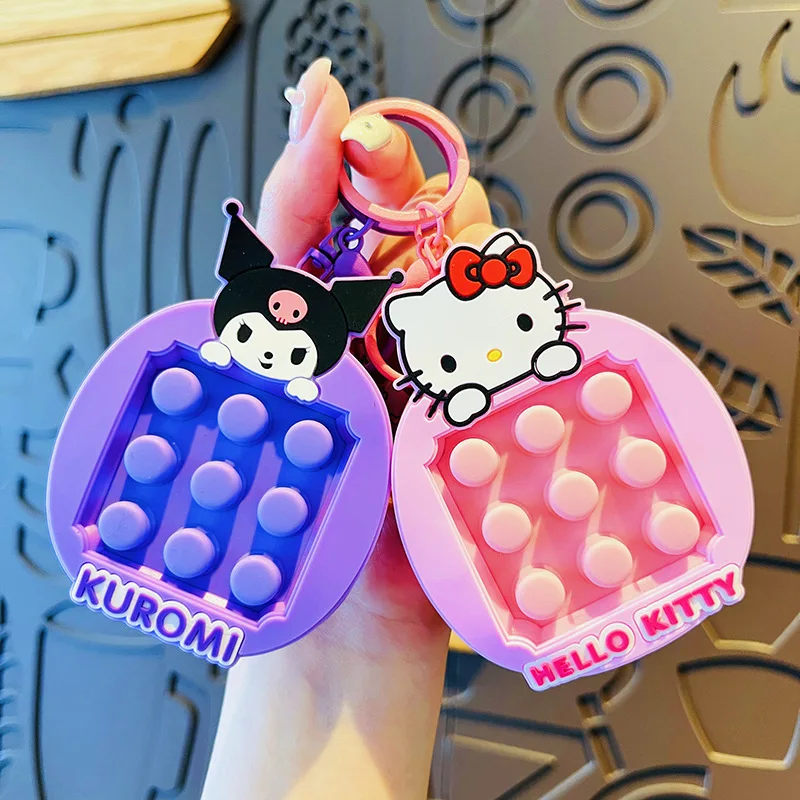 

Sanrio Couple Keychain Cartoon Unzipping Cute Pendant Hello Kitty Melody Kuromi Small Gift Idea for Fans Stress Relieving Toys