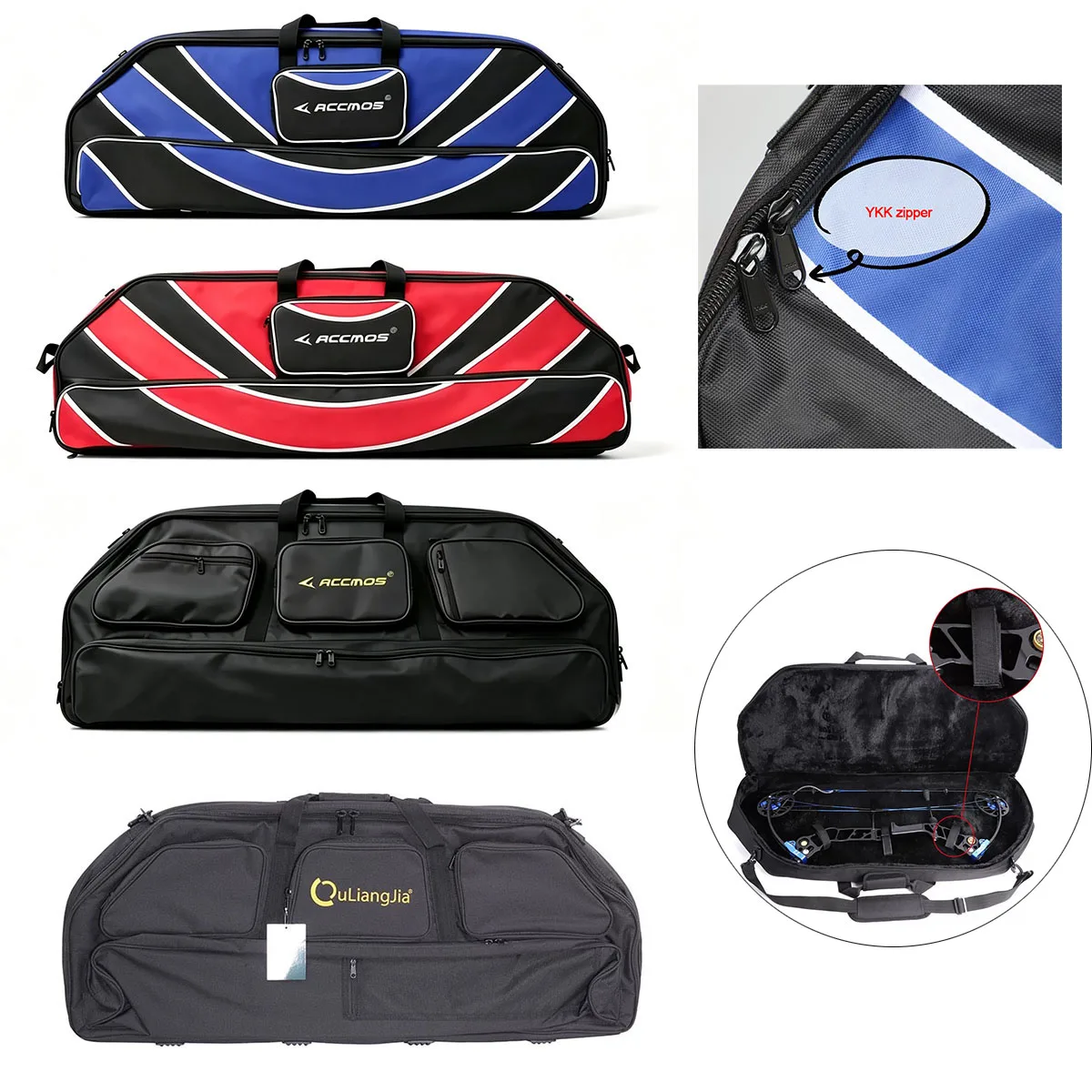 ACCMOS Compound Bow Backpack Soft Carry Case with Carrying Straps Storage for Archery Arrow Accessories Internal External Pocket