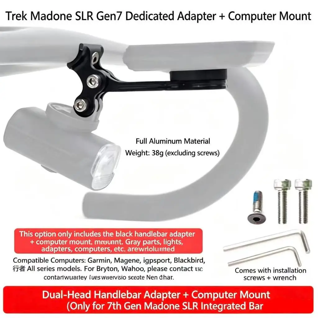 For Trek Madone Gen 7 SLR Aluminium Alloy Bicycle Computer Mount Compatible With 8th-Generation Aero RSL Integrated Handlebar