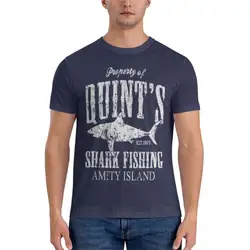 brand tshirt men cotton t-shirt Quints Shark Fishing Amity Island Essential T-Shirt graphic t shirts o-neck t-shirt