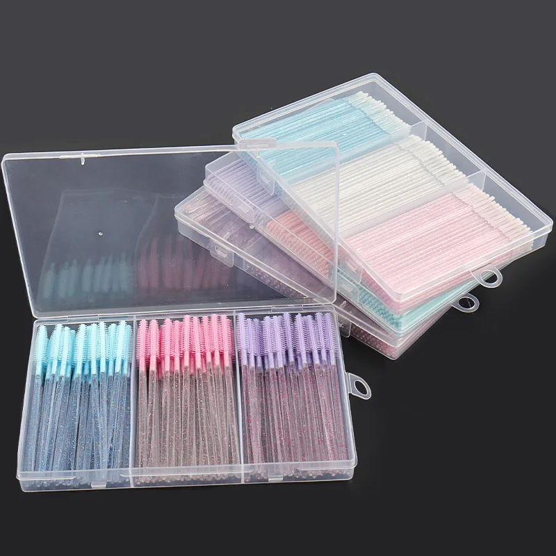 Conjunto de pincéis de maquiagem para cílios, 1/90/200/300 peças, silicone, sobrancelha, micro bastão de algodão, brilho labial, cotonete, ferramentas de extensão de cílios
