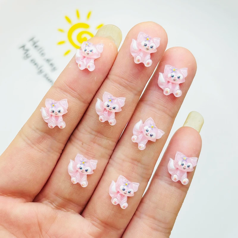 50 Pcs Resin Kawaii Mini Animal Fox Flatback Rhinestones Figurines Nail Art Hairpin DIY Scrapbook Accessories Crafts