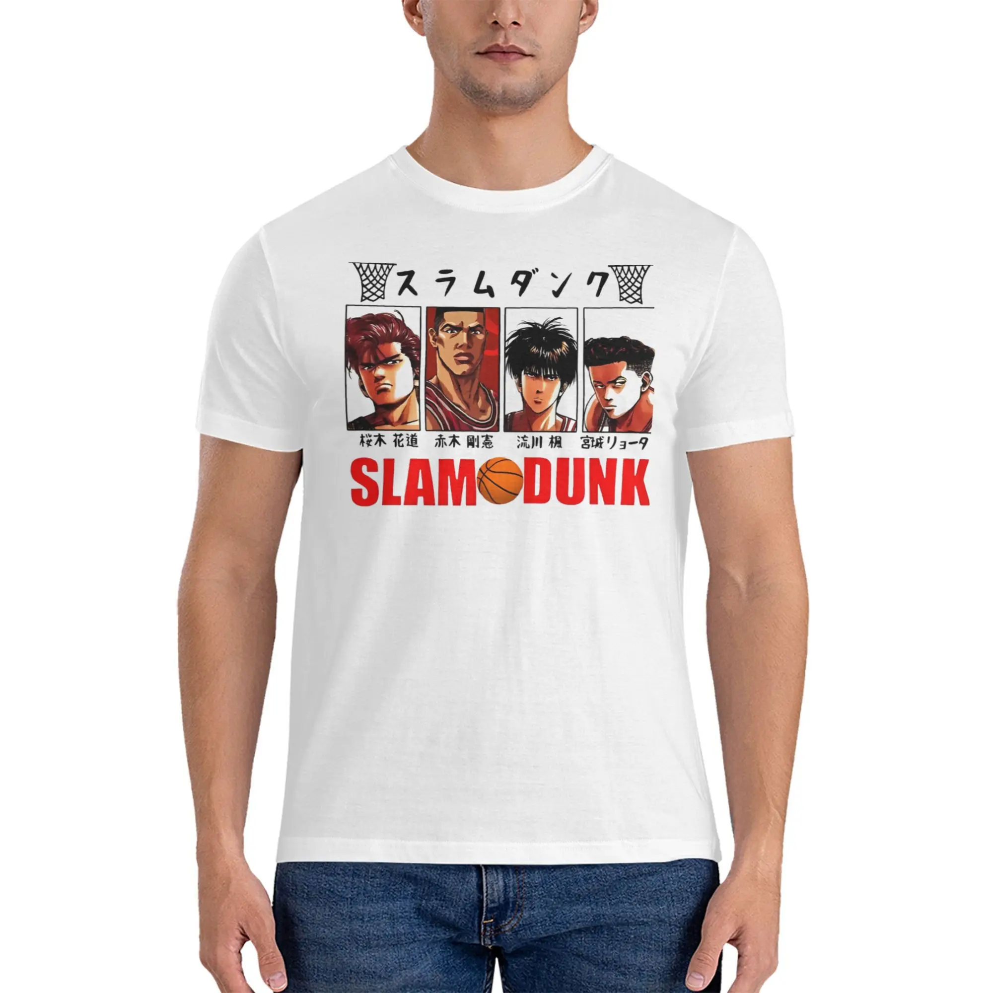 Mens Womens Slam Dunk T Shirt Cotton Graphic Printing T-Shirt Japanese Harajuku Top Clothing